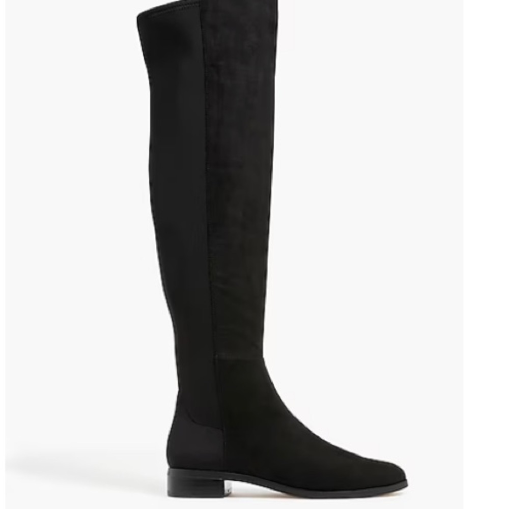 J. Crew Black Over the Knee Boots with Suede Finish